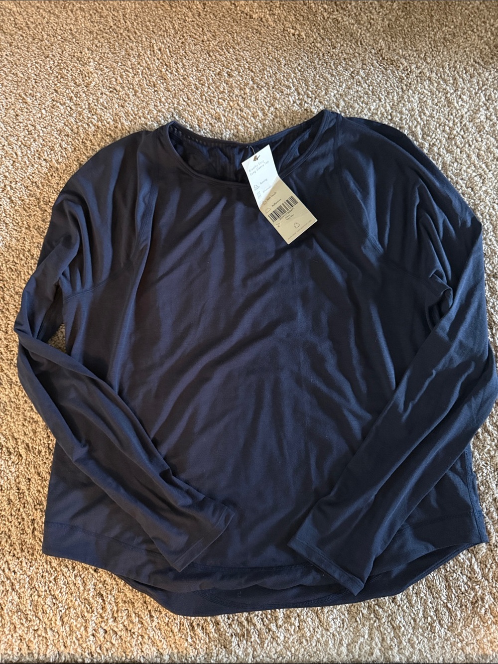 Women's Navy Long-Sleeve Crew Neck Top Running Sweaty Betty